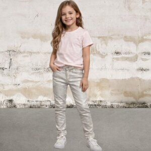 Polo Ralph Lauren Girls Tompkins Skinny Silver Jeans Size 8